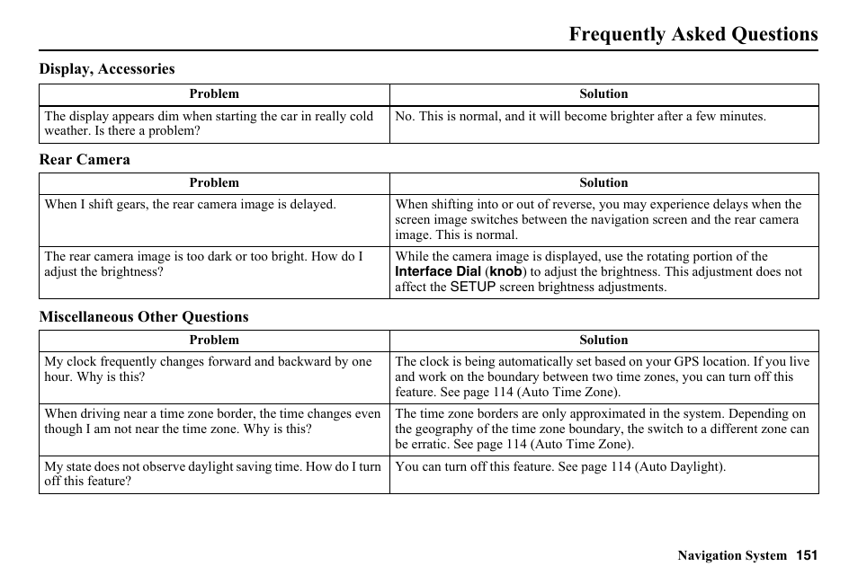 Frequently asked questions | HONDA 2014 Pilot - Navigation Manual User Manual | Page 152 / 179