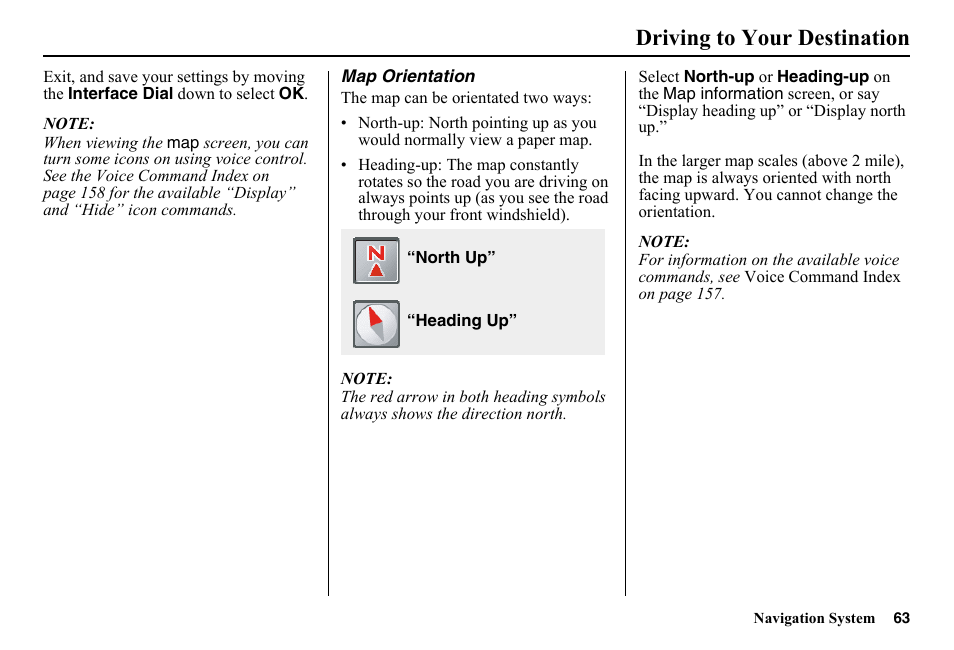 Driving to your destination | HONDA 2014 Pilot - Navigation Manual User Manual | Page 64 / 179