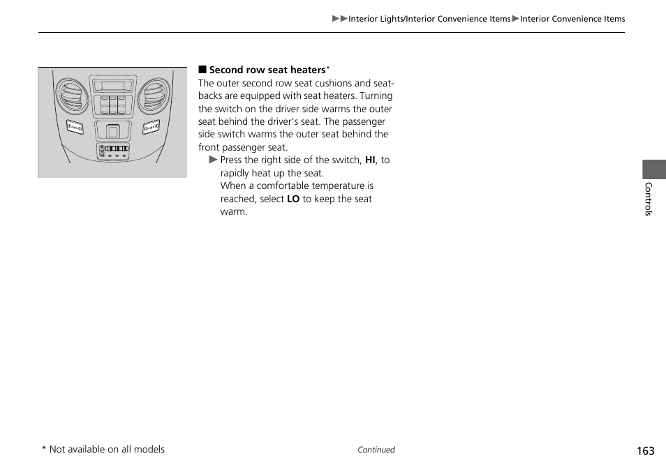 HONDA 2014 Pilot - Owner's Manual User Manual | Page 164 / 488