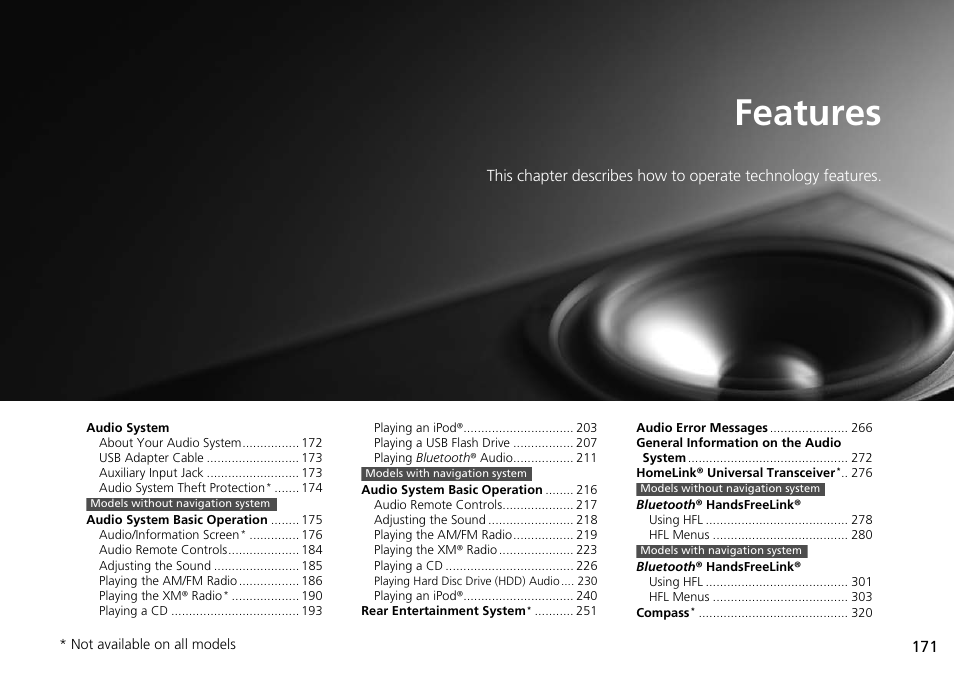 Features | HONDA 2014 Pilot - Owner's Manual User Manual | Page 172 / 488