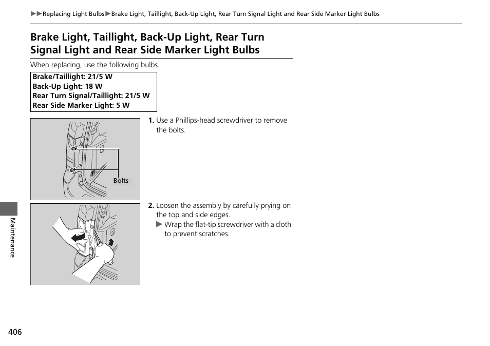 P406), P406 | HONDA 2014 Pilot - Owner's Manual User Manual | Page 407 / 488