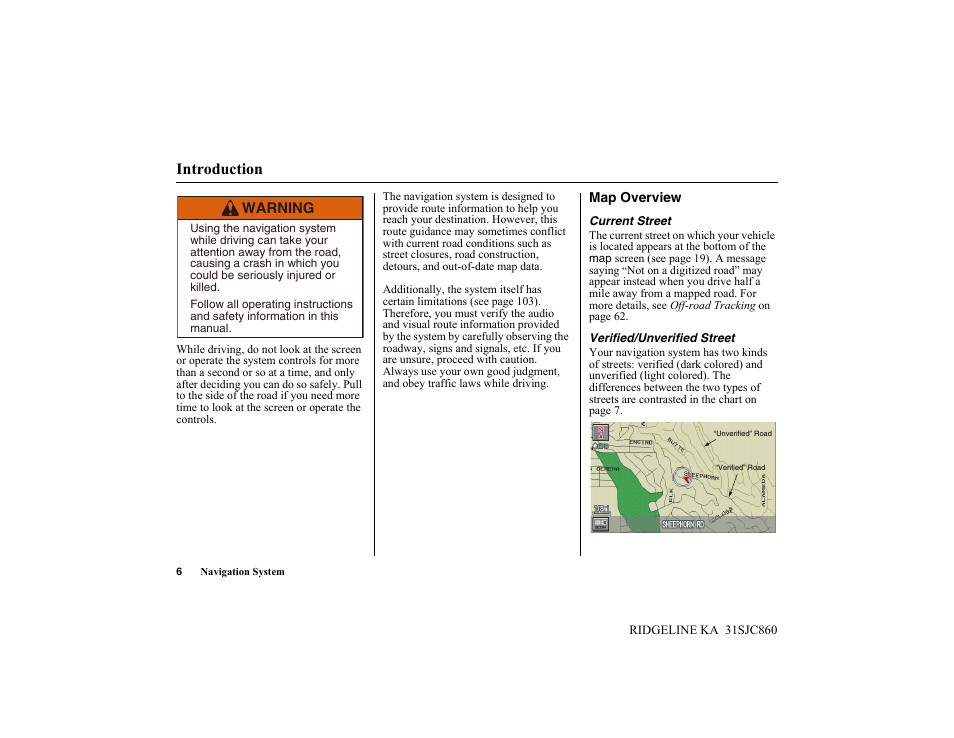 Introduction | HONDA 2014 Ridgeline - Navigation Manual User Manual | Page 6 / 151