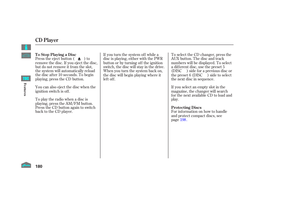 Cd player | HONDA 2014 Ridgeline - Owner's Manual User Manual | Page 185 / 422