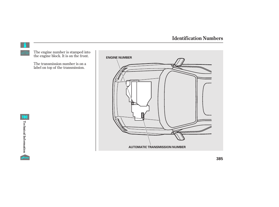 Identification numbers | HONDA 2014 Ridgeline - Owner's Manual User Manual | Page 390 / 422