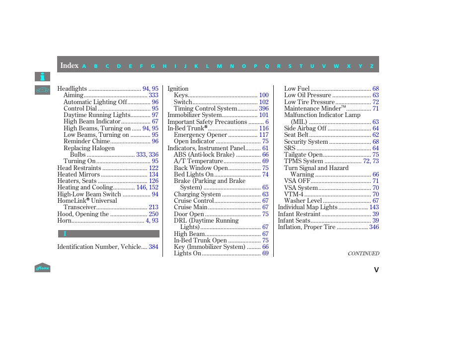 HONDA 2014 Ridgeline - Owner's Manual User Manual | Page 415 / 422