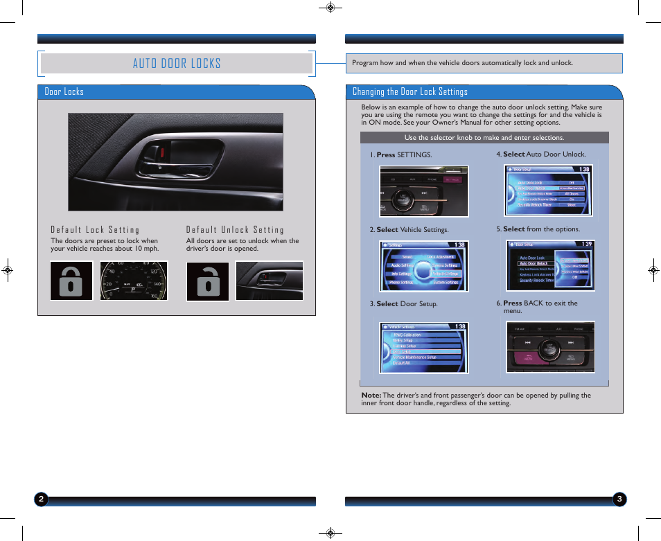 Auto door locks | HONDA 2013 Accord Coupe (LX-S) - Technology Reference Guide User Manual | Page 3 / 14