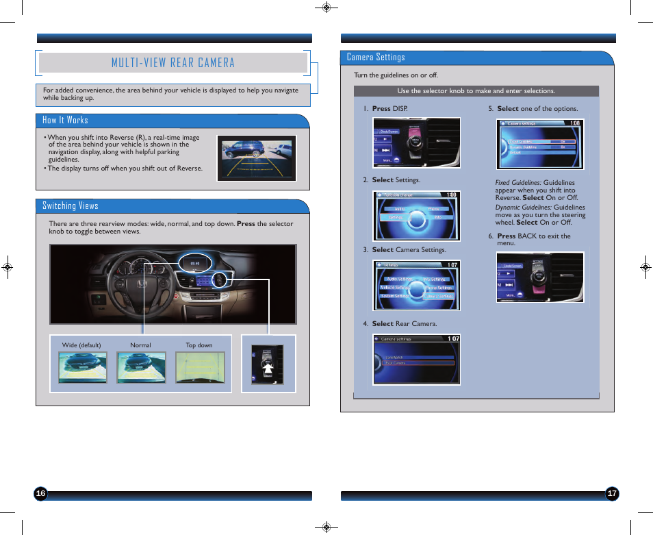 Multi-view rear camera | HONDA 2013 Accord Coupe (EX & EX-L) - Technology Reference Guide User Manual | Page 10 / 20