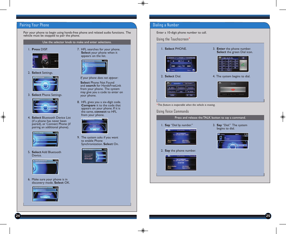 Dialing a number, Pairing your phone | HONDA 2013 Accord Coupe (EX & EX-L) - Technology Reference Guide User Manual | Page 14 / 20