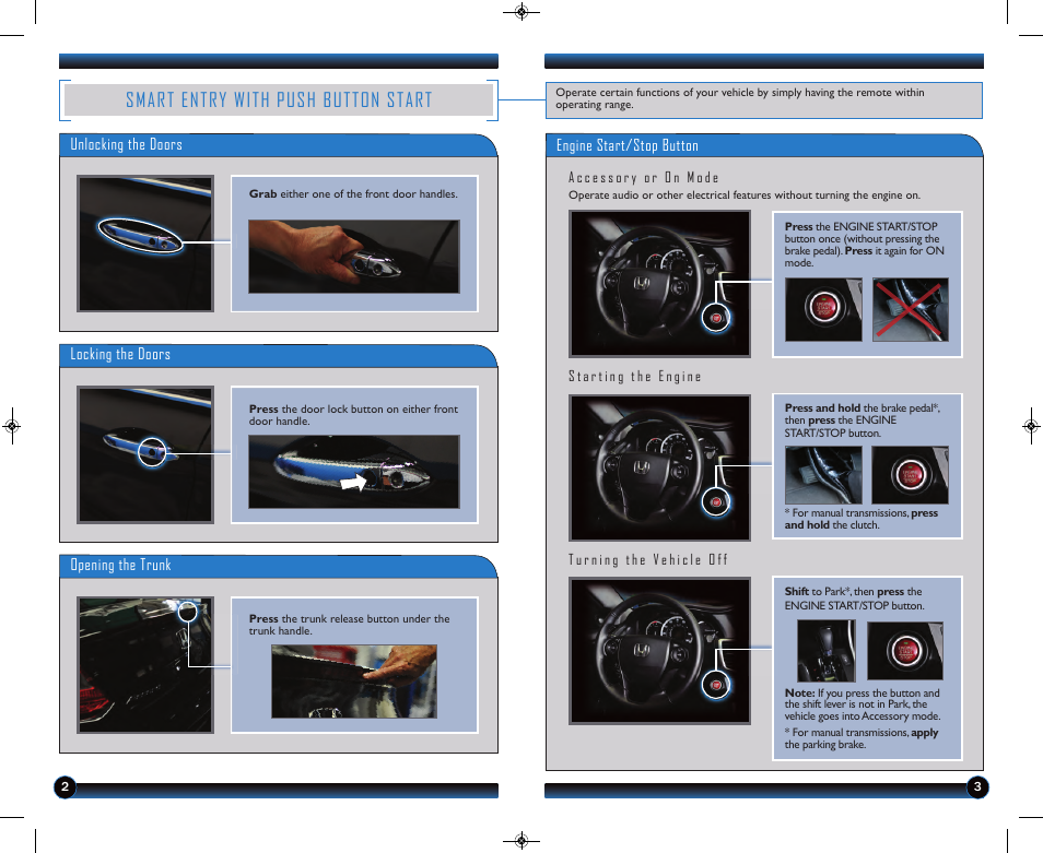 Smart entry with push button start | HONDA 2013 Accord Coupe (EX & EX-L) - Technology Reference Guide User Manual | Page 3 / 20