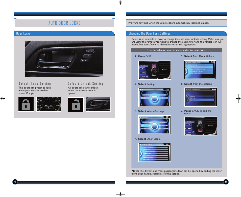 Auto door locks | HONDA 2013 Accord Coupe (EX & EX-L) - Technology Reference Guide User Manual | Page 4 / 20
