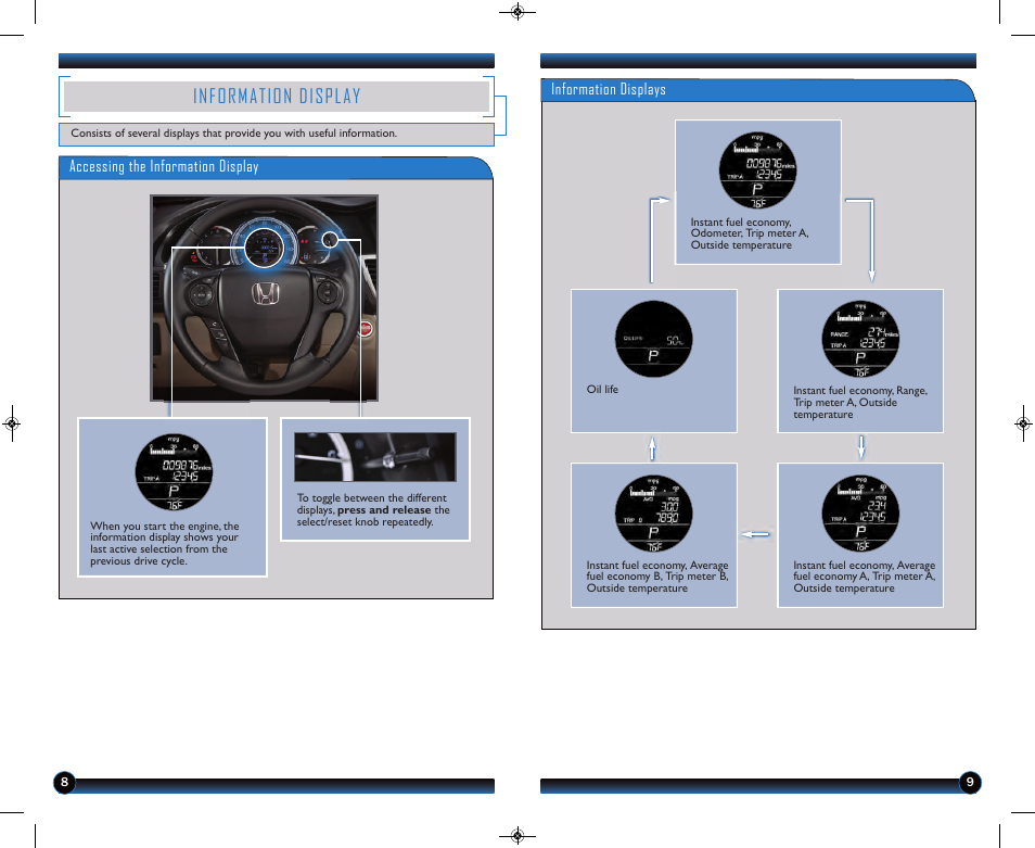 Information display | HONDA 2013 Accord Coupe (EX & EX-L) - Technology Reference Guide User Manual | Page 6 / 20