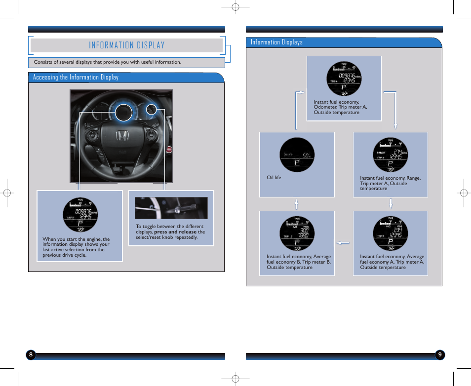 Information display | HONDA 2013 Accord Sedan (EX-L with Navigation) - Technology Reference Guide User Manual | Page 6 / 24