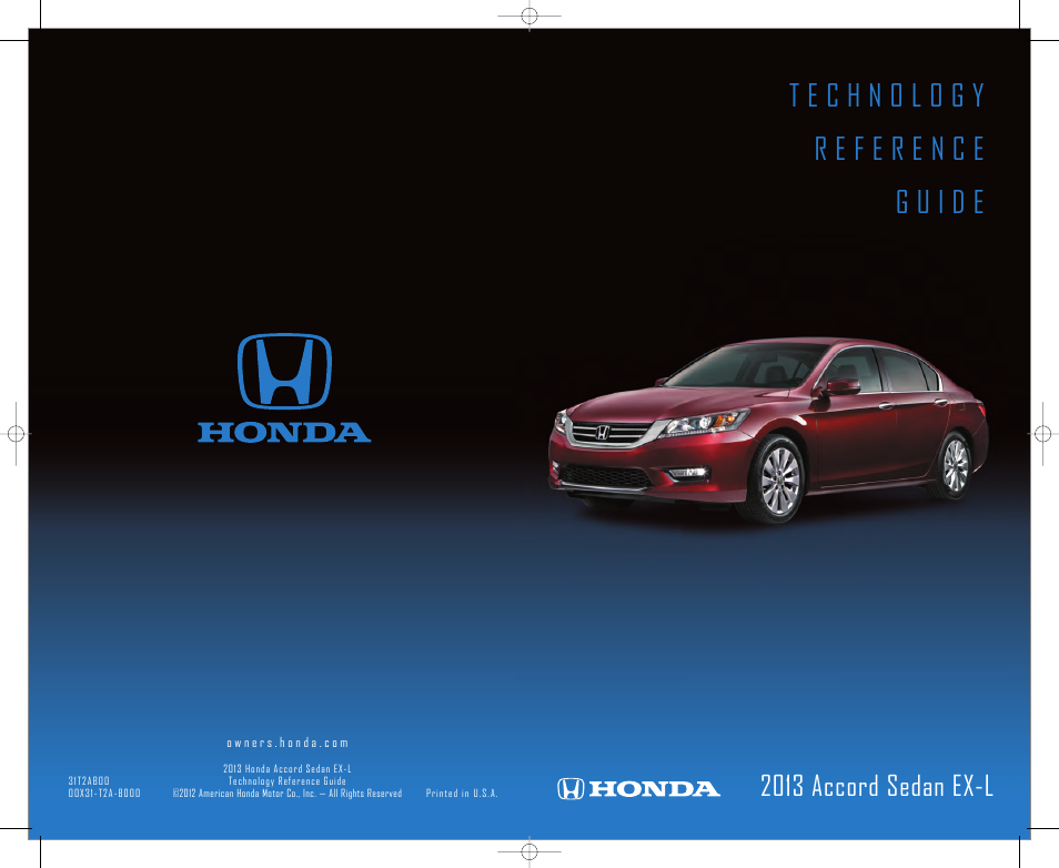 HONDA 2013 Accord Sedan (EX-L) - Technology Reference Guide User Manual | 20 pages