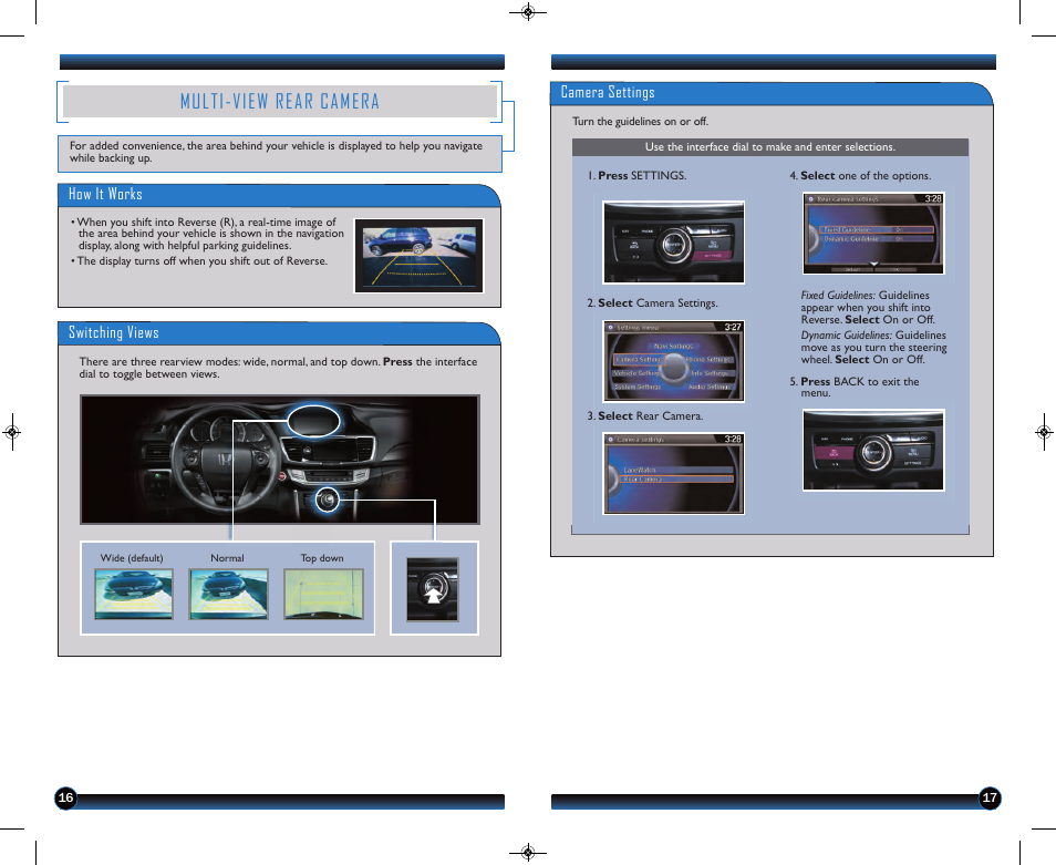 Multi-view rear camera | HONDA 2013 Accord Coupe (EX-L with Navigation) - Technology Reference Guide User Manual | Page 10 / 24