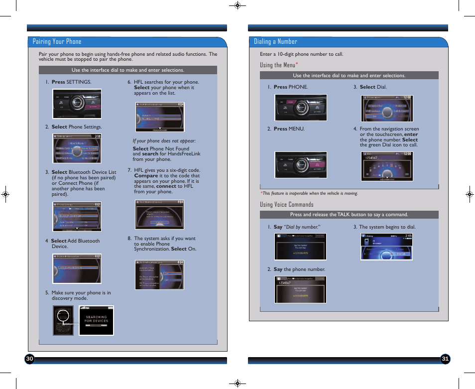 Pairing your phone, Dialing a number | HONDA 2013 Accord Coupe (EX-L with Navigation) - Technology Reference Guide User Manual | Page 17 / 24