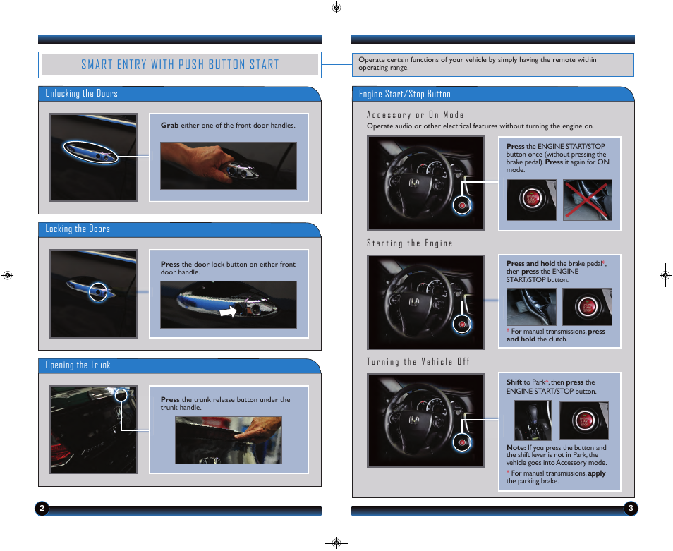Smart entry with push button start | HONDA 2013 Accord Coupe (EX-L with Navigation) - Technology Reference Guide User Manual | Page 3 / 24