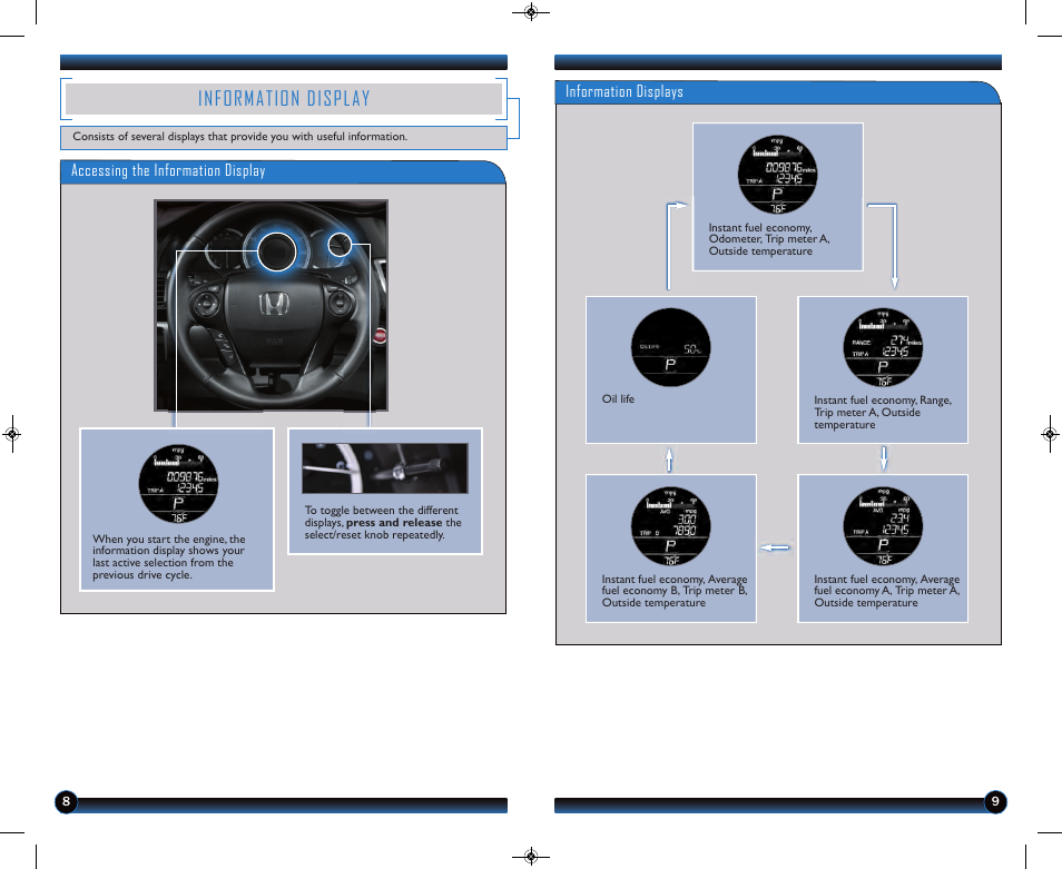 Information display | HONDA 2013 Accord Coupe (EX-L with Navigation) - Technology Reference Guide User Manual | Page 6 / 24