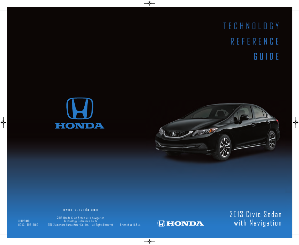 HONDA 1983 Civic Sedan (with Navigation) - Technology Reference Guide User Manual | 17 pages