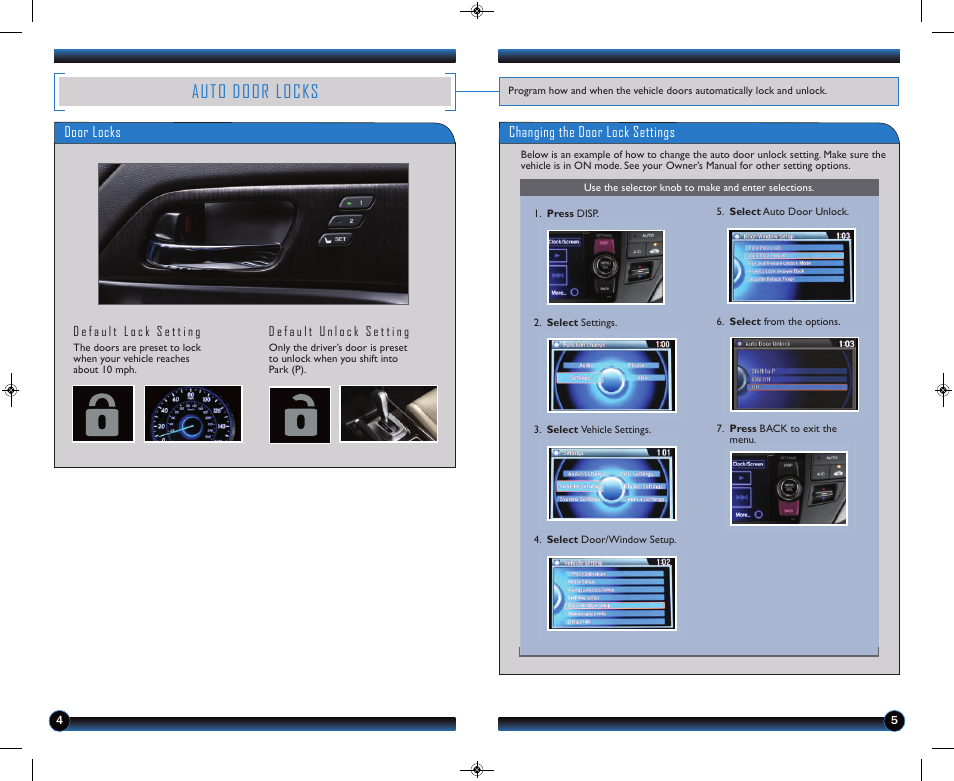 Auto door locks | HONDA 2013 Crosstour (EX/EX-L) - Technology Reference Guide User Manual | Page 4 / 20