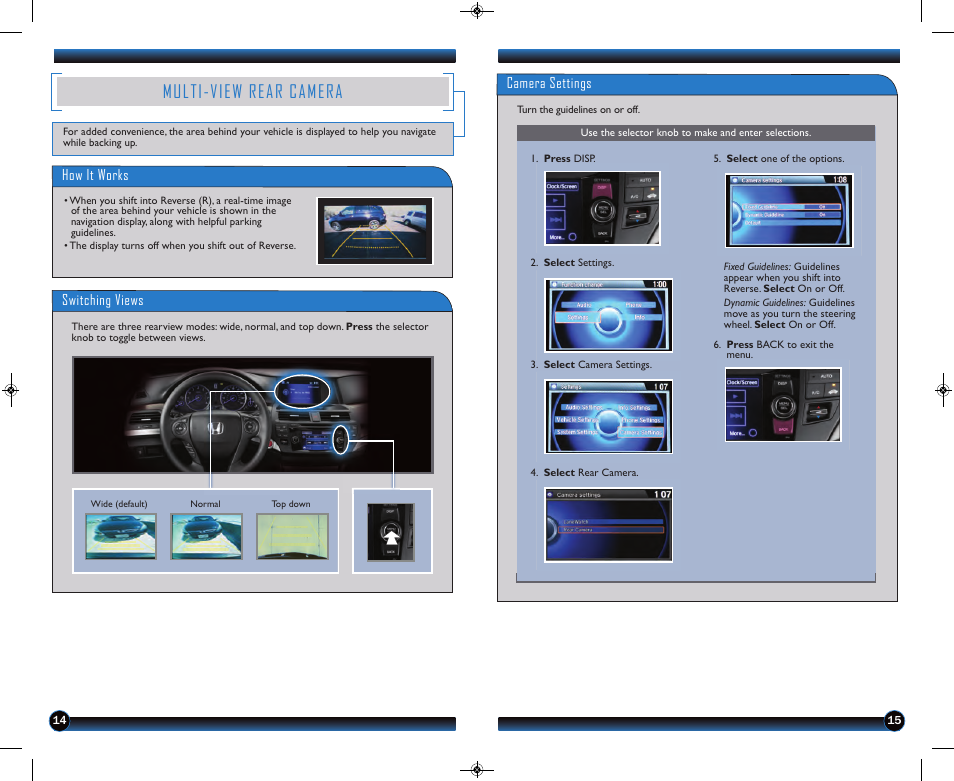 Multi-view rear camera | HONDA 2013 Crosstour (EX/EX-L) - Technology Reference Guide User Manual | Page 9 / 20