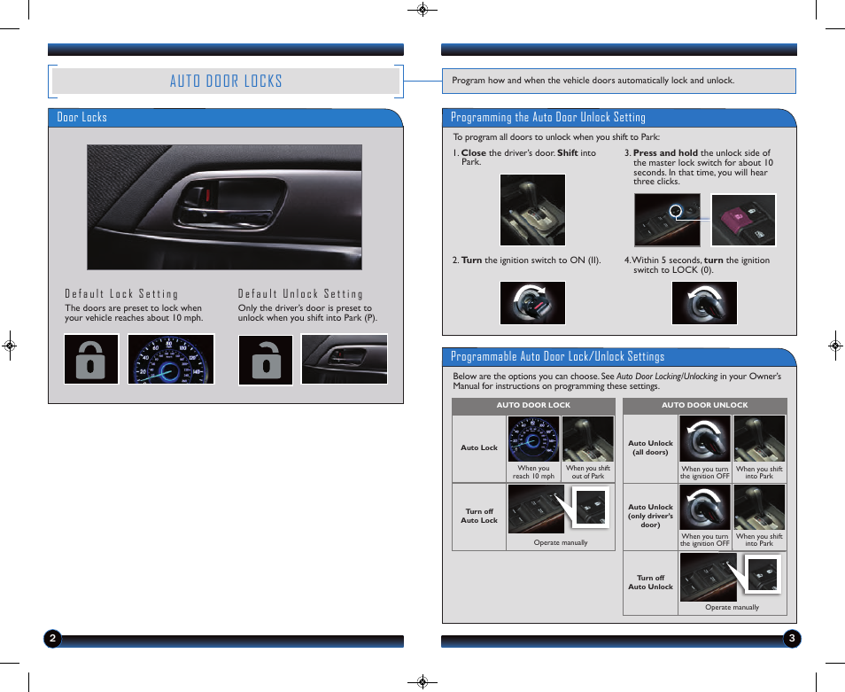 Auto door locks, Door locks | HONDA 2013 Crosstour (EX) - Technology Reference Guide User Manual | Page 3 / 9