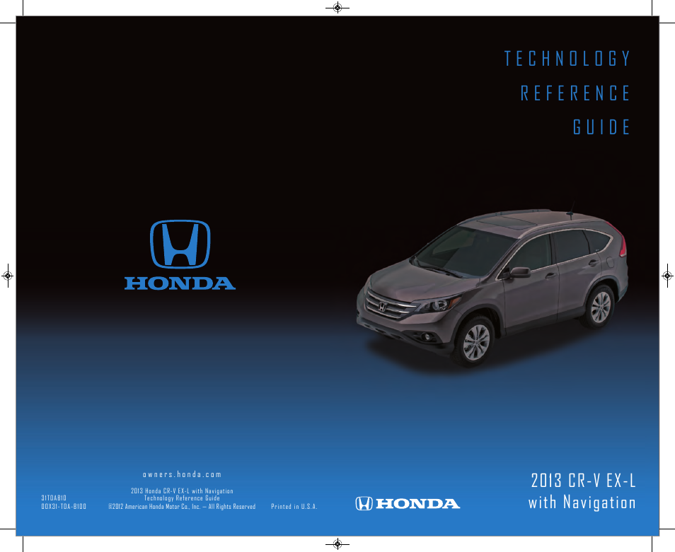 HONDA 2013 CR-V (EX-L with Navigation) - Technology Reference Guide User Manual | 16 pages
