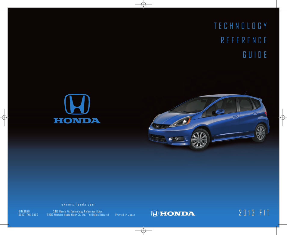 HONDA 2013 Fit - Technology Reference Guide User Manual | 13 pages