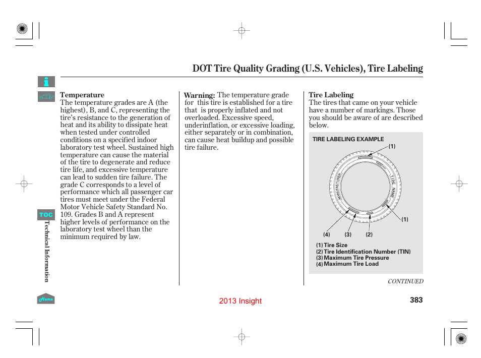 Temperature | HONDA 2013 Insight - Owner's Manual User Manual | Page 386 / 411