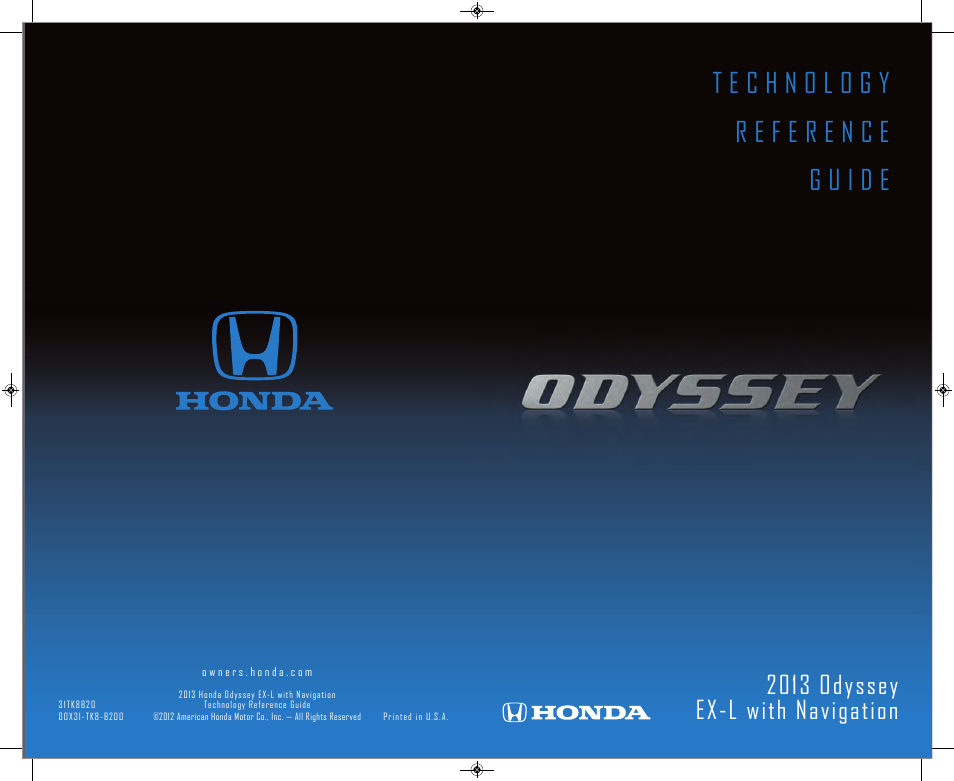 HONDA 2013 Odyssey (EX-L with Navigation) - Technology Reference Guide User Manual | 16 pages