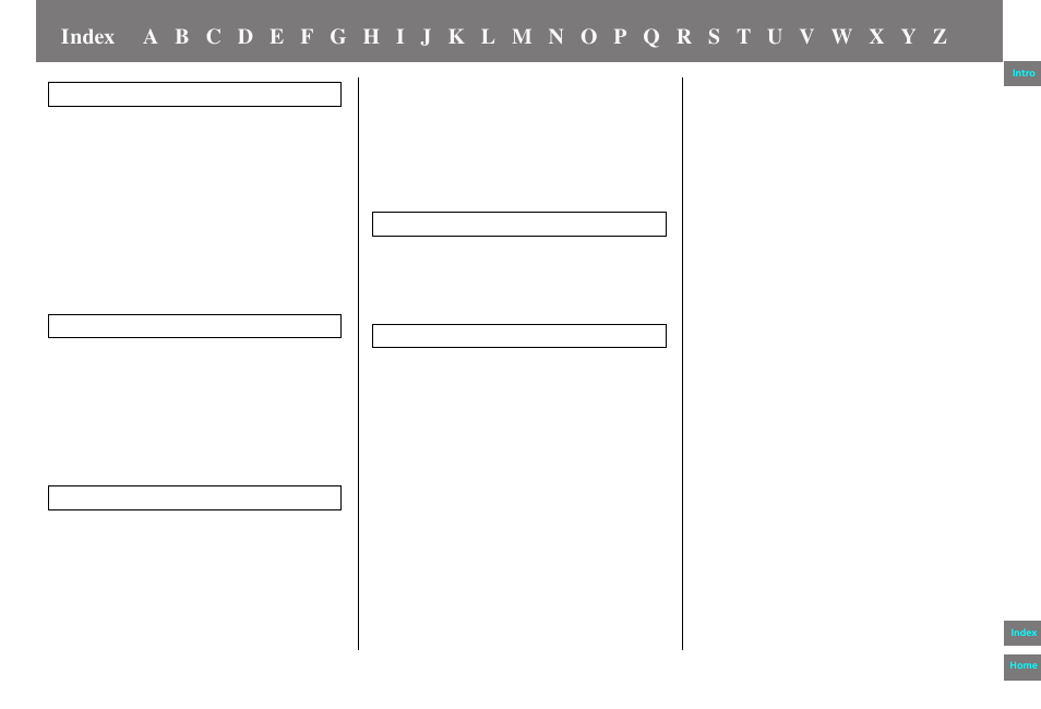 Index | HONDA 2013 Pilot - Navigation Manual User Manual | Page 175 / 178