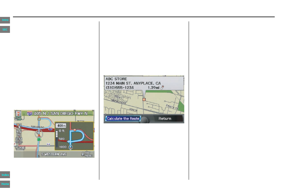 Map screen, Navigation system manual, Driving to your destination | HONDA 2013 Pilot - Navigation Manual User Manual | Page 54 / 178