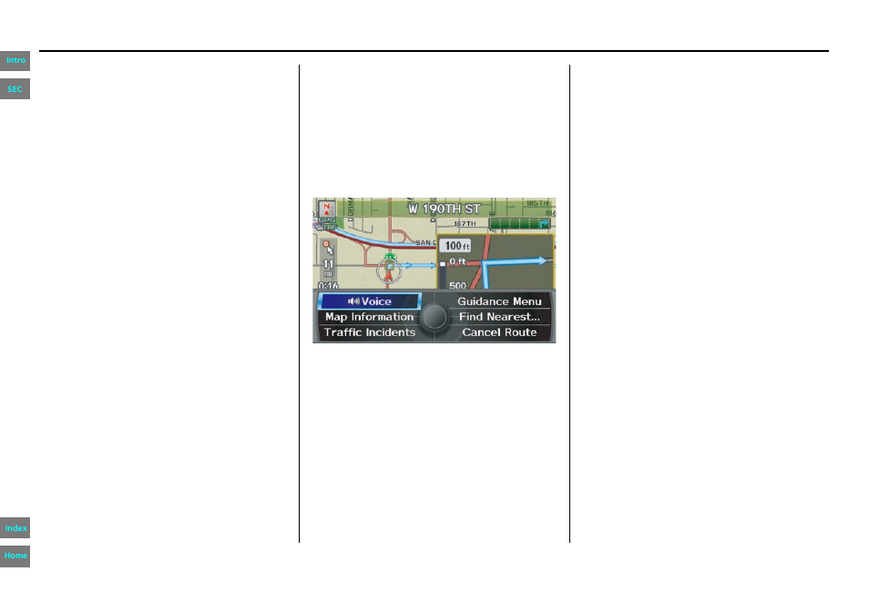 Distance and time to destination, Map menu, Navigation system manual | Driving to your destination | HONDA 2013 Pilot - Navigation Manual User Manual | Page 58 / 178