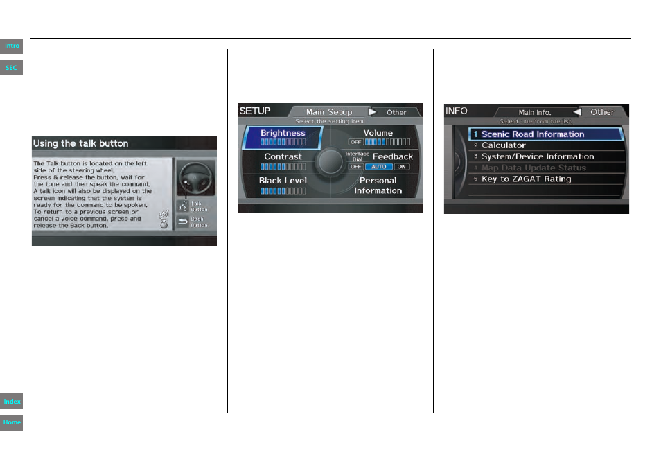 Info screen (other), Oice help (pg, Navigation system manual | Information features | HONDA 2013 Pilot - Navigation Manual User Manual | Page 84 / 178