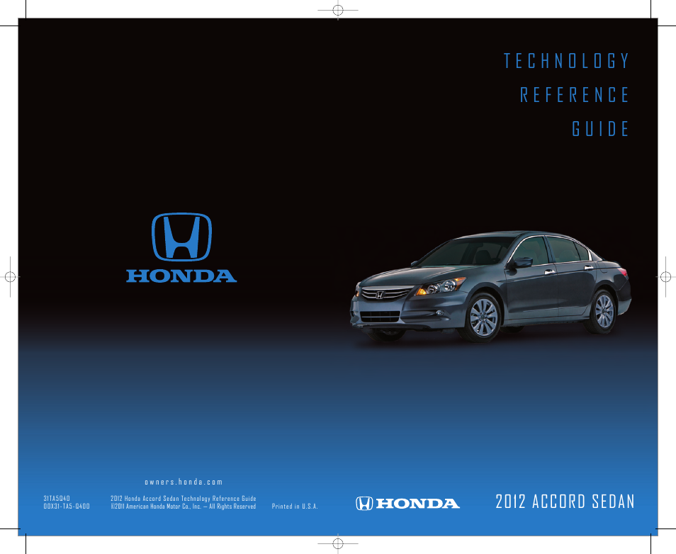 HONDA 2012 Accord Sedan - Technology Reference Guide User Manual | 13 pages