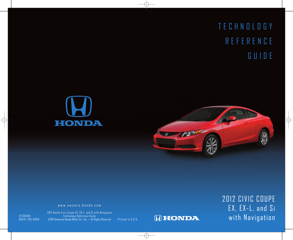 HONDA 1982 Civic Coupe (EX, EX-L, Si with Navi ) - Technology Reference Guide User Manual | 15 pages