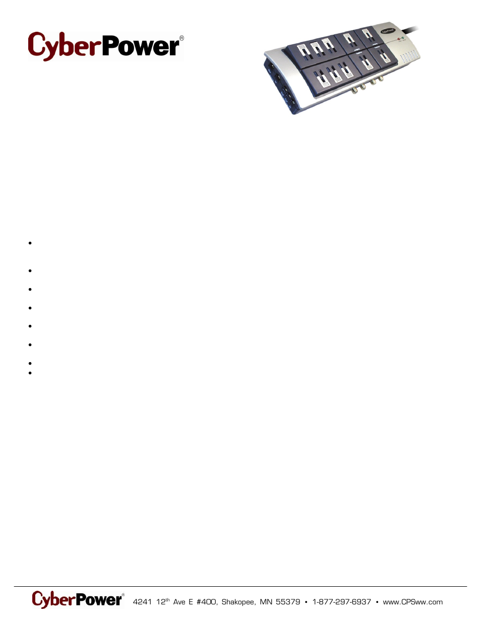 CyberPower Systems 649532010905 User Manual | 2 pages