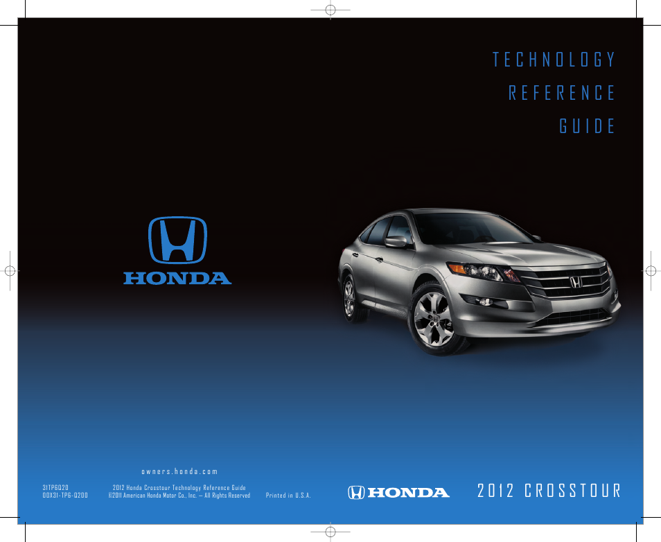 HONDA 2012 Crosstour - Technology Reference Guide User Manual | 16 pages