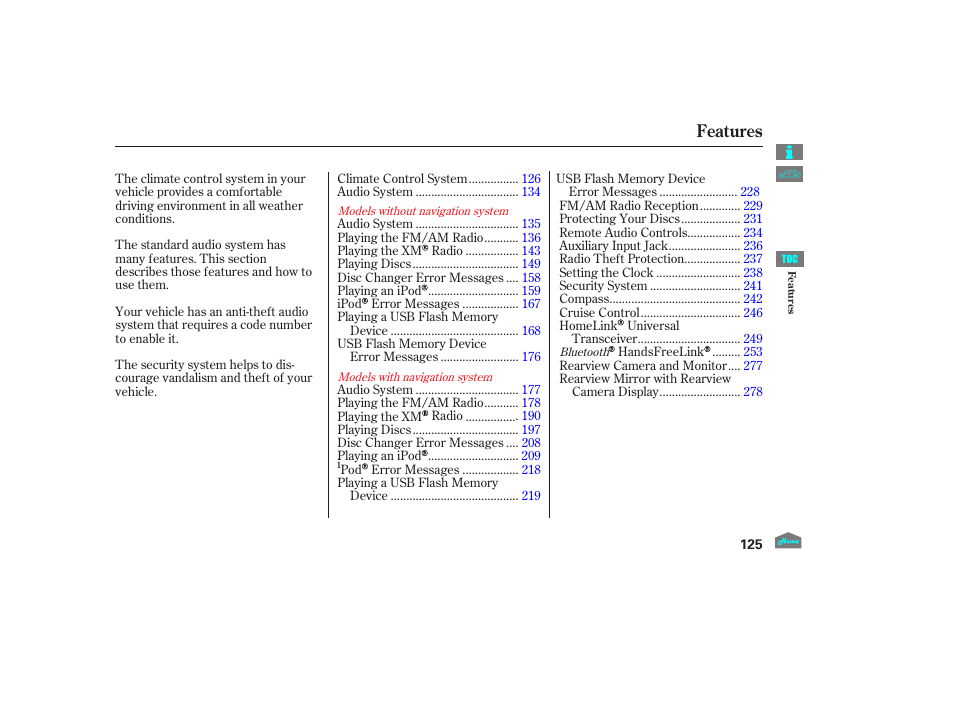 Features | HONDA 2012 Crosstour - Owner's Manual User Manual | Page 129 / 435