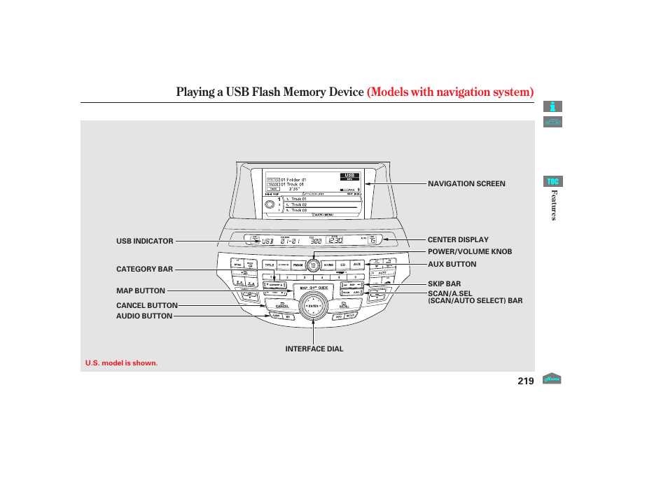 Playing a usb flash memory device, 2012 crosstour | HONDA 2012 Crosstour - Owner's Manual User Manual | Page 223 / 435