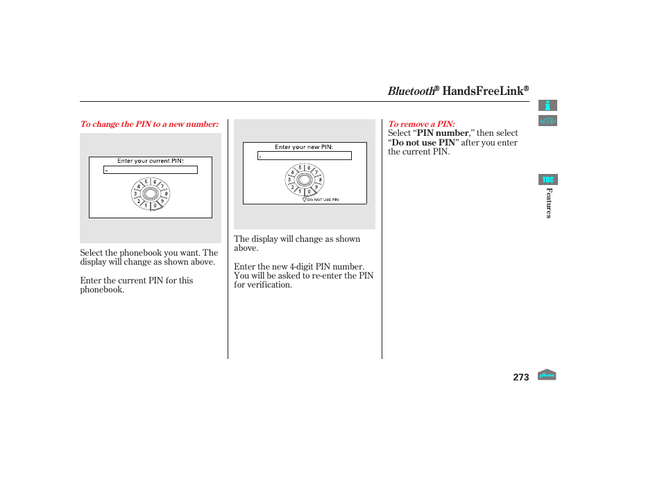 Handsfreelink, Bluetooth | HONDA 2012 Crosstour - Owner's Manual User Manual | Page 277 / 435
