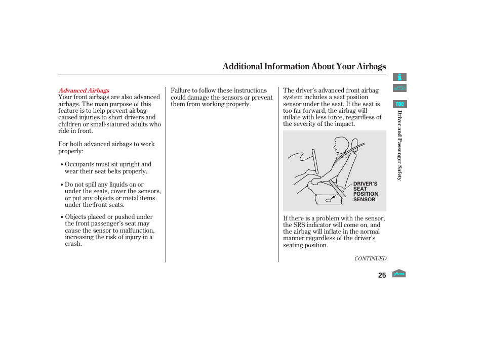 Additional information about your airbags, 2012 crosstour | HONDA 2012 Crosstour - Owner's Manual User Manual | Page 29 / 435