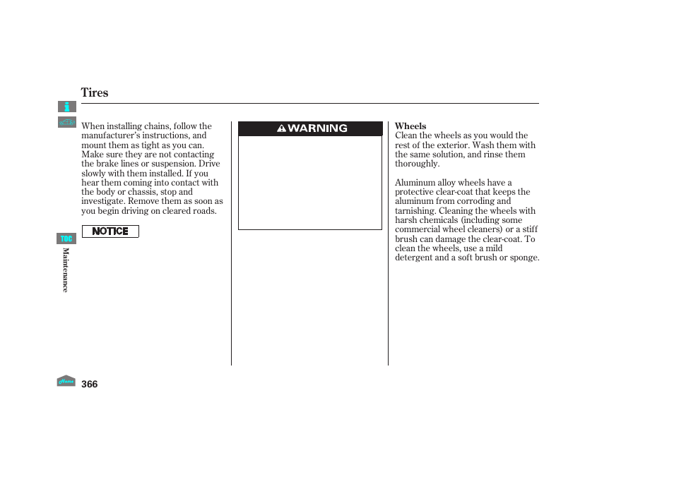 Tires | HONDA 2012 Crosstour - Owner's Manual User Manual | Page 370 / 435