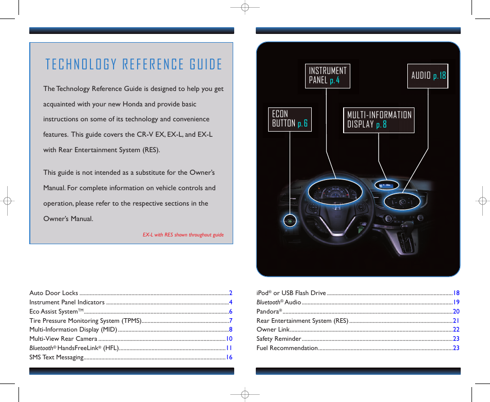 Technology reference guide | HONDA 2012 CR-V (LX, EX, EX-L, EX-L RES) - Technology Reference Guide User Manual | Page 2 / 13
