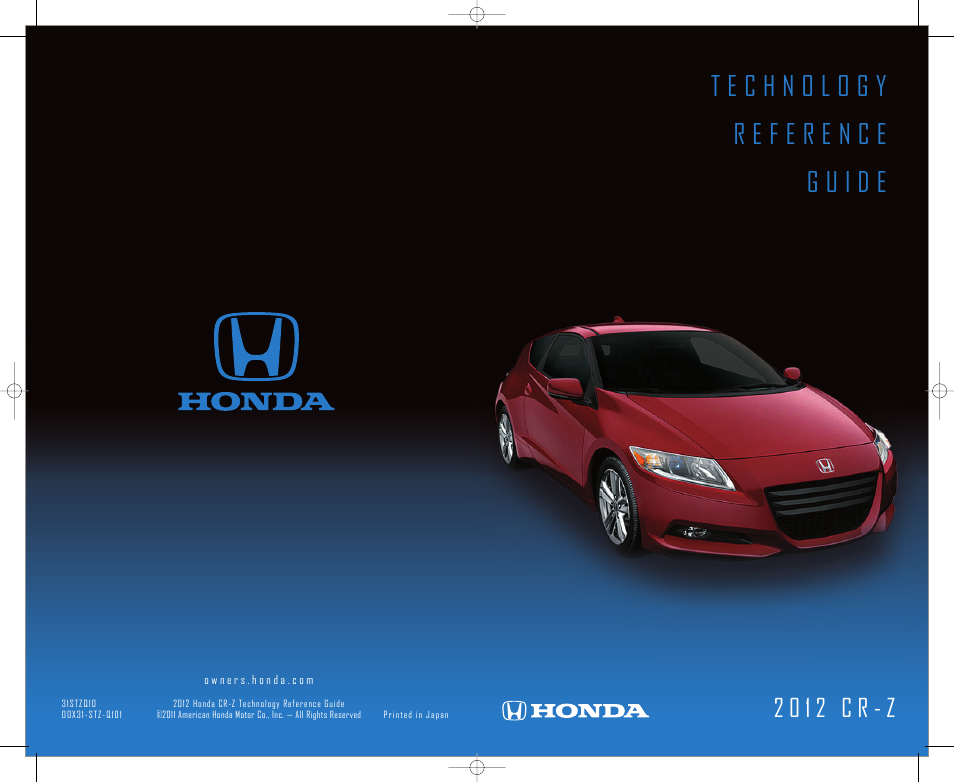 HONDA 2012 CR-Z - Technology Reference Guide User Manual | 16 pages