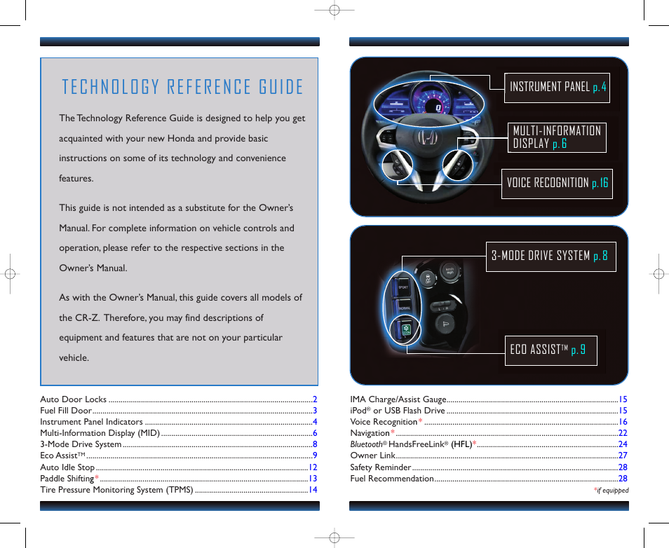 Technology reference guide | HONDA 2012 CR-Z - Technology Reference Guide User Manual | Page 2 / 16