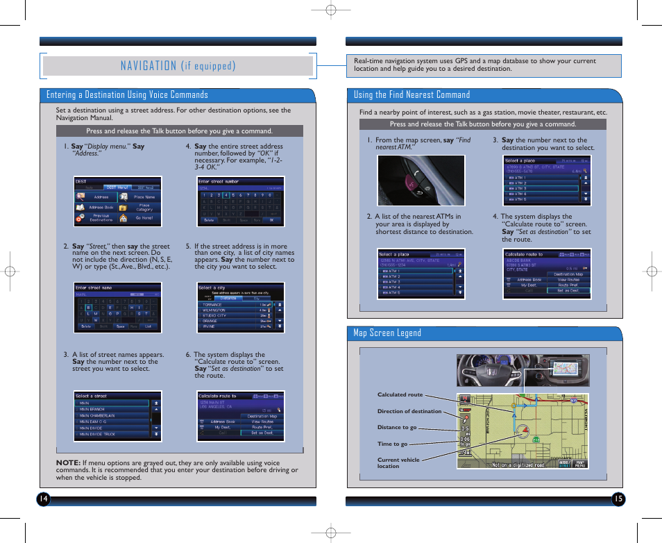 Navigation, If equipped | HONDA 2012 Fit - Technology Reference Guide User Manual | Page 9 / 13