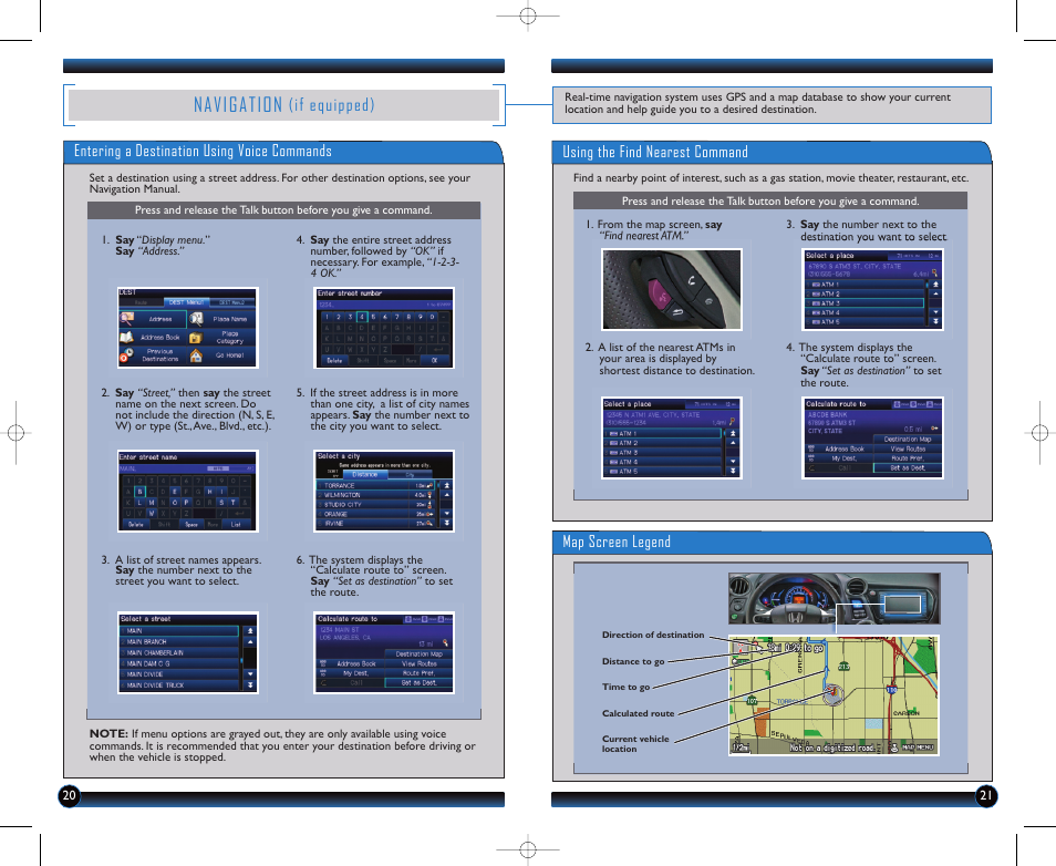 P.20, P. 20, Navigation | If equipped) | HONDA 2012 Insight - Technology Reference Guide User Manual | Page 12 / 19