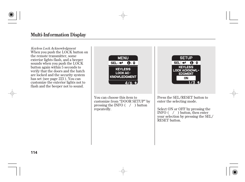 Multi-information display | HONDA 2012 Insight - Owner's Manual User Manual | Page 120 / 418