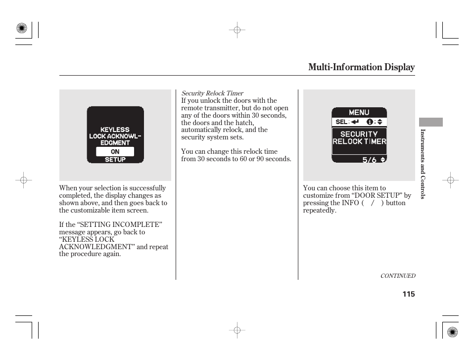 Multi-information display | HONDA 2012 Insight - Owner's Manual User Manual | Page 121 / 418
