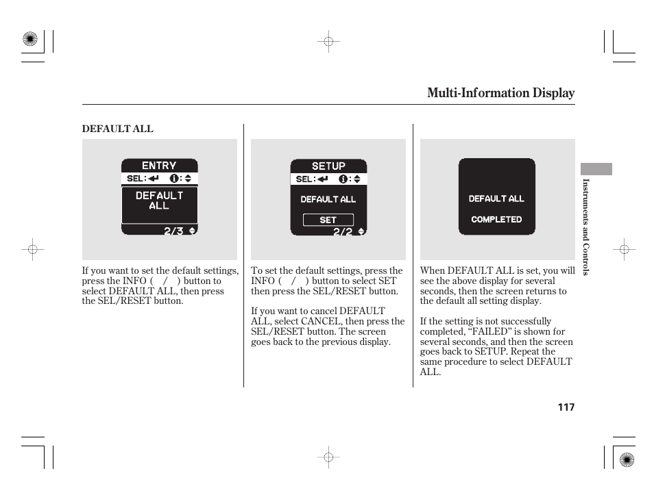 Multi-information display | HONDA 2012 Insight - Owner's Manual User Manual | Page 123 / 418